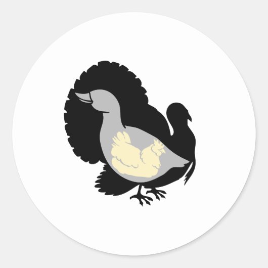 Turducken Ronde Sticker (Voorkant)