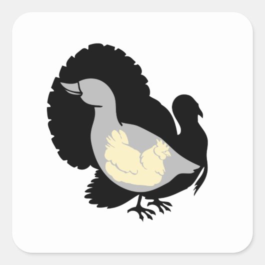 Turducken Vierkante Sticker (Voorkant)