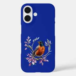 Turdus migratorius Omringd Door Berglaurier iPhone 16 Hoesje