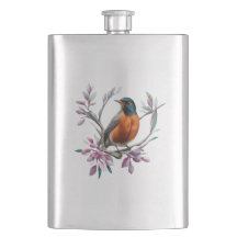 Turdus migratorius Surrounded By Mountain Laurel