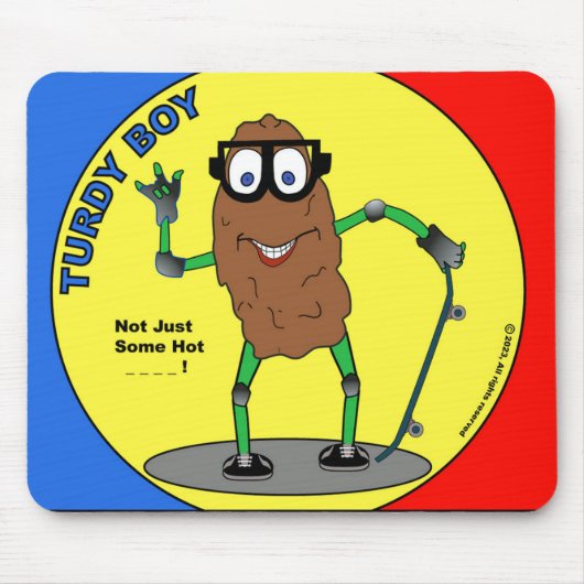 Turdy Boy Stand - Rood en Blauw Mousepad - Schoon Muismat (Voorkant)