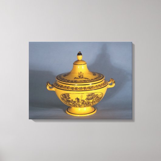 Tureen met zwart afdrukontwerp, c.1820 canvas afdruk (Voorkant)