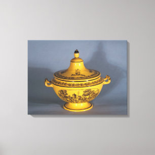 Tureen met zwart afdrukontwerp, c.1820 canvas afdruk