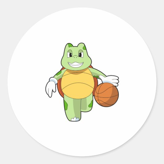 Turf als Basketball-speler met Basketball.PNG Ronde Sticker (Voorkant)