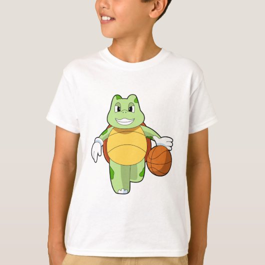 Turf als Basketball-speler met Basketball.PNG T-shirt (Voorkant)