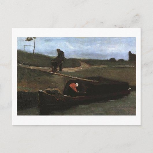 Turf Boat met twee figuren, Vincent Van Gogh Briefkaart (Voorkant)