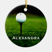 Turf en Golfbal Gepersonaliseerd Ornament (Voorkant)