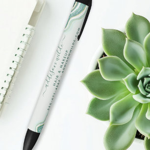 Turf En Goud Glitter Agate Geode Zakelijk Zwarte Inkt Pen