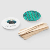 Turf en gouden bloemgotische bruiloft handwaaier (Niet-gemonteerd)