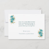 Turf- en turquoise roos elegante bedankkaart (Achterkant)