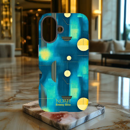 Turf & Geel Geometrische Kunst Hoesje voor iPhone