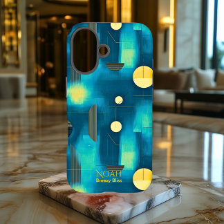 Turf & Geel Geometrische Kunst Hoesje voor iPhone