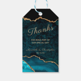 Turf Goude Agate Geode Dankjewel Bruiloft Cadeaulabel