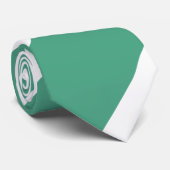 Turf Green and White Broad Regimental Stripe Stropdas (Opgerold)