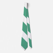 Turf Green and White Broad University Stripe Stropdas (Voorkant)