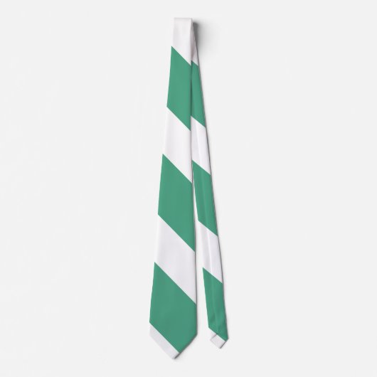 Turf Green and White Broad University Stripe Stropdas (Voorkant)