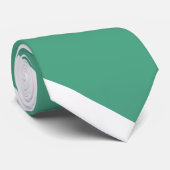 Turf Green and White Broad University Stripe Stropdas (Opgerold)