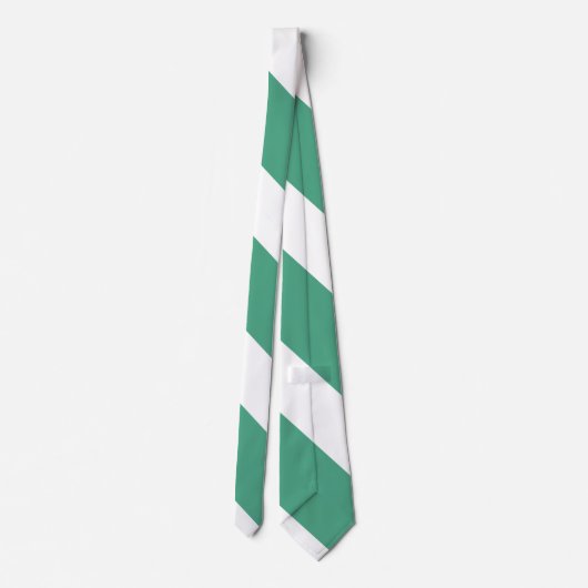 Turf Green and White Broad University Stripe Stropdas (Achterkant)