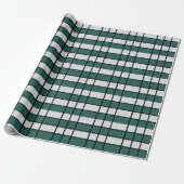 Turf grijs zwart geruit cadeaupapier (Uitgerold)