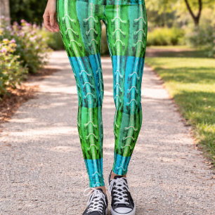 Turf Groen Abstract Patroon Krachtige Artistieke S Leggings
