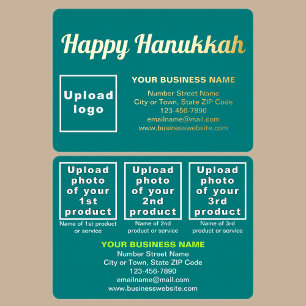 Turf Groen Bedrijfsmerk op Hanukkah Rechthoek Folie Feestdagenkaart