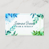 Turf Groen Botanisch Waterverf Blad Visitekaartje (Voorkant)