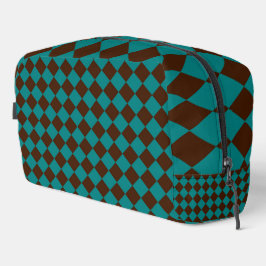 Turf Groen Chocolade Bruine Ruit Diamant Patroon T Toilettasje