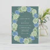 Turf Groen Elegant Lentewedding Kaart (Staand voorkant)