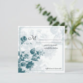 Turf Groen Elegante Bloem Bruiloft RSVP Kaarten (Staand voorkant)