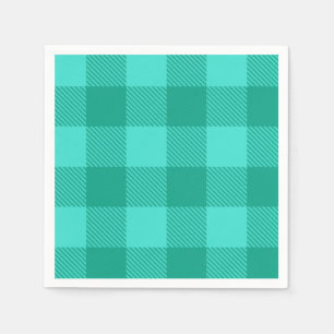 Turf Groen En Turkoois Geruit Plaid Ontwerp  Servet