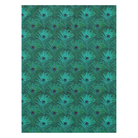 Turf Groen Glitter Pauwveren Tafelkleed (Voorkant)