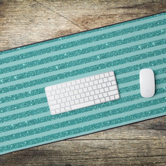 Turf Groen Glitter Stijl Horizontale Strepen Bureaumat