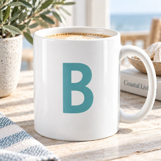 Turf Groen Grote Initiaal Moderne Monogram Koffiemok