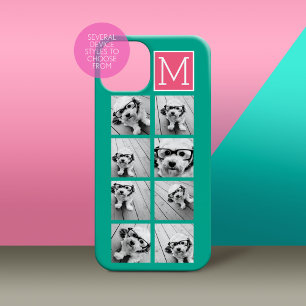 Turf Groen & Heet Roze Instagram 8 Foto Collage Mo Case-Mate iPhone Case