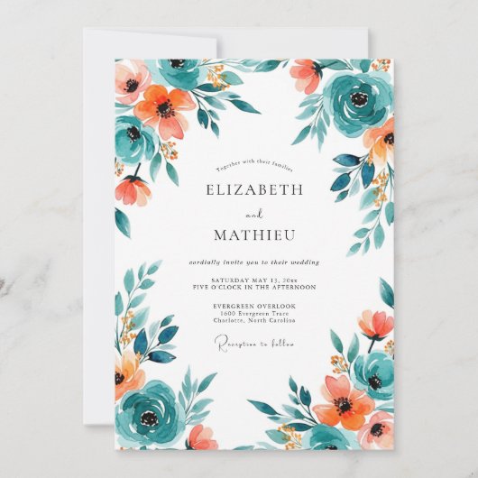 Turf Groen Lentewedding Kaart (Voorkant)