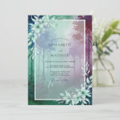 Turf Groen Paarse Eucalyptus Bruiloft Kaart (Staand voorkant)