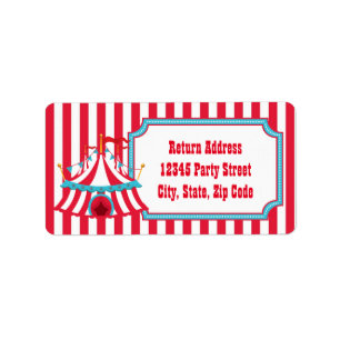 Turf Groen & Rode Vintage Circus of Kermis Labels