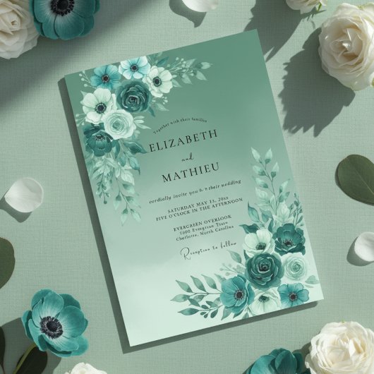 Turf Groen Serene Lente Bruiloft Kaart