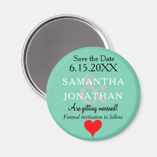 Turf Groen Trouw Save the Date Hart Magneet