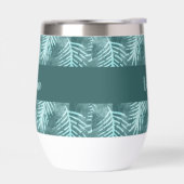 Turf Groen Waterverf Tropisch Blad Monogram Naam (Links)