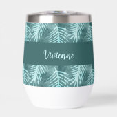 Turf Groen Waterverf Tropisch Blad Monogram Naam (Voorkant)