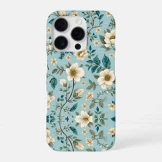 Turf Groen & Witte Botanische Bloemmotief Esthetie iPhone 16 Pro Hoesje