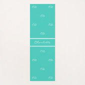 Turf groen witte monogram beginletters patroon naa yogamat (Voorkant)