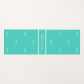 Turf groen witte monogram beginletters patroon naa yogamat (Voorkant (horizontaal))
