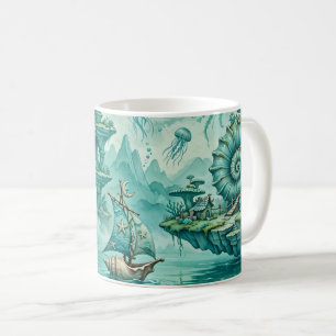 Turf Groen Zeegezicht Droom Surrealistische Fantas Koffiemok