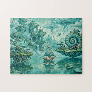 Turf Groen Zeegezicht Droom Surrealistische Fantas Legpuzzel