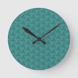 Turf groene wandklok met een geometrisch hexagonaa