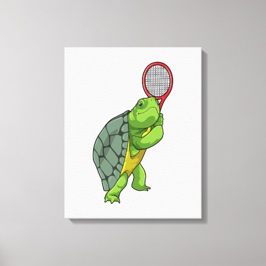 Turf in Tennis met Tennis racket Canvas Afdruk (Voorkant)
