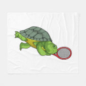 Turf in Tennis met Tennis racket Fleece Deken (Voorkant (Horizontaal))