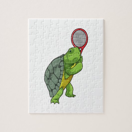 Turf in Tennis met Tennis racket Legpuzzel (Verticaal)